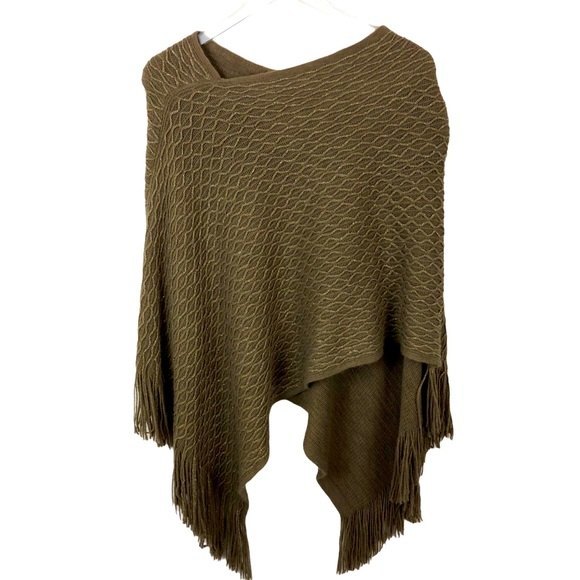 Sweaters - Taupe Poncho One Size